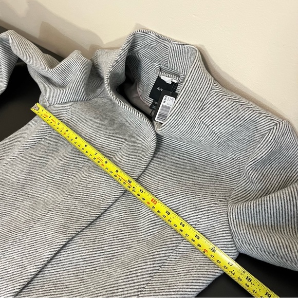 NWT RW&CO Long Blazer Jacket Light Grey Stripe - Career Office Work Outerwear XS - Picture 11 of 13